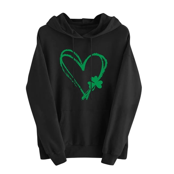 FDGIU ‌‌‌‌‌Women's Plus Size Saint Patrick's Day Sweatshirt - Oversized Green Shamrock Print Long Sleeve Pullover