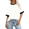 thumbnail image 1 of FDGIU ‌‌‌Women's Plus Size Short Sleeve Crew Neck Tee - Oversized Basic T-Shirt for Loose Fit Summer & Casual Outfits, 1 of 4