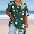 thumbnail image 1 of FDGIU Women's Plus Size Summer Tunic Tops 2025 - Soft V-Neck Short Sleeve Blouse, Loose Fit Flowy Casual Shirts, 1 of 4