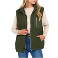 thumbnail image 1 of ‌‌FDGIU Women's Polar Fleece Vest - Lightweight Zip Up Sleeveless Jacket, Casual Oversized Winter Top, 1 of 6