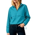 thumbnail image 1 of FDGIU Women's Quarter Zip Windbreaker Pullover Jacket, Long Sleeve Stand Collar Casual Top, Loose Fit Lightweight Outerwear for Fall Spring, 1 of 8