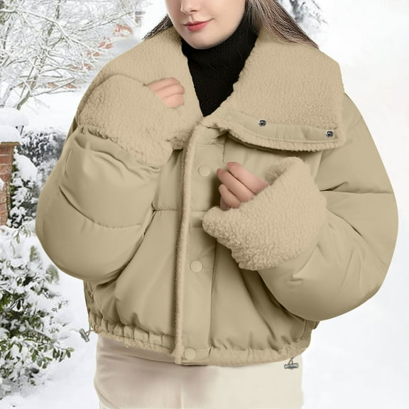 FDGIU Women's Quilted Jacket - Long Sleeve Full Zip Lightweight Insulated Coat, Plus Size Casual Winter Outerwear with Pockets