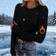 thumbnail image 1 of FDGIU Women's Rib Knit Slim Fit Tee - Long Sleeve Stretch Crewneck Basic Fall Casual Top, 1 of 7