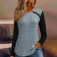thumbnail image 1 of FDGIU Women's Ribbed Knit Pullover - Long Sleeve Crewneck Tunic Top, Fall Winter Casual Sweater, 1 of 3