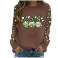 thumbnail image 1 of FDGIU ‌‌‌‌Women's Saint Patrick's Day Sweatshirt - Long Sleeve Green Shamrock Print Crew Neck Pullover, 1 of 5