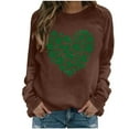 thumbnail image 1 of FDGIU ‌‌‌‌Women's Saint Patrick's Day Sweatshirt - Long Sleeve Green Shamrock Print Crew Neck Pullover, 1 of 6