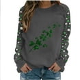 thumbnail image 1 of FDGIU ‌‌‌‌Women's Saint Patrick's Day Sweatshirt - Long Sleeve Green Shamrock Print Crew Neck Pullover, 1 of 5