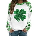 thumbnail image 1 of FDGIU ‌‌‌‌Women's Saint Patrick's Day Sweatshirt - Long Sleeve Green Shamrock Print Crew Neck Pullover, 1 of 5