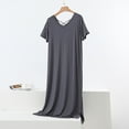 thumbnail image 1 of FDGIU Women's Short Sleeve Nightgown, V-Neck Loose Fit Comfy Sleepwear, Soft Loungewear, 1 of 5