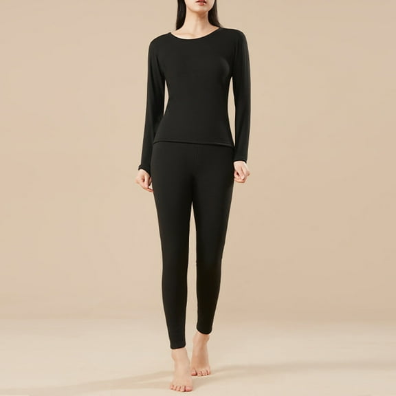 FDGIU Women's Sleepwear Set, Long Sleeve Round Neck Top & Pants, Loose Fit Soft Comfortable Loungewear