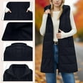 thumbnail image 1 of FDGIU Women's Sleeveless Outdoor Vest - Hooded Winter Quilted Vest with Casual Fashion Design, Warm Zip Up Outerwear for Fall, 1 of 7