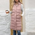 thumbnail image 1 of FDGIU Women's Sleeveless Outdoor Vest - Hooded Winter Quilted Vest with Casual Fashion Design, Warm Zip Up Outerwear for Fall, 1 of 7