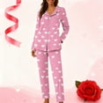 thumbnail image 1 of FDGIU Women's Soft Long Sleeve Pajama Set - 2 Piece Button Down Sleepwear with Pocketed Pants Loungewear S-2XL, 1 of 7