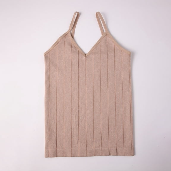 FDGIU Women's Spaghetti Strap Tank Top V Neck Sleeveless Summer Going Out Basic Cami Shirt Slim Fit Casual Wear