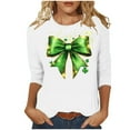 thumbnail image 1 of FDGIU ‌‌‌‌‌‌‌Women's St. Patrick's Day Graphic Tee - Short Sleeve Crew Neck Comfort Fit Shamrock Print, 1 of 5