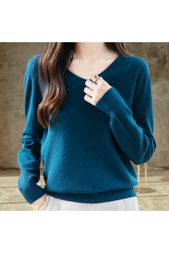 ‌‌‌‌‌‌‌Women's Sweater Wool Blend - Basic Slim Fall Winter Knitted Pullover Long Sleeve
