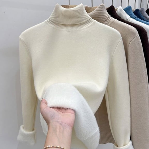 FDGIU ‌‌‌‌‌‌‌Women's Sweater Wool Blend - Basic Slim Fall Winter Knitted Pullover Long Sleeve