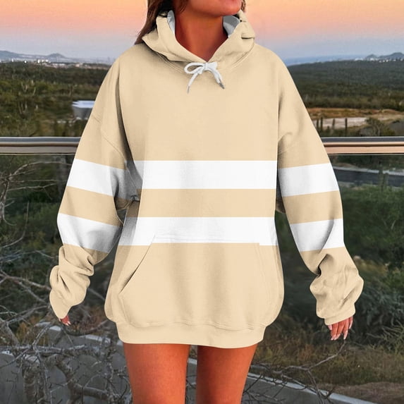 FDGIU Women's Trendy Oversized Hoodie 2025 - Fleece Pullover with Pocket, Winter Fall Fashion Sweatshirt for Cozy Loungewear & Plus Size Outfits