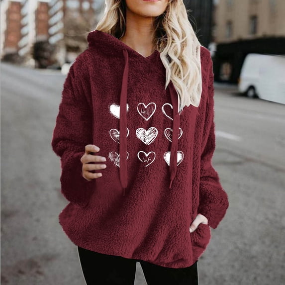 FDGIU Women's Trendy Oversized Hoodie 2025 - Fleece Pullover with Pocket, Winter Fall Fashion Sweatshirt for Cozy Loungewear & Plus Size Outfits