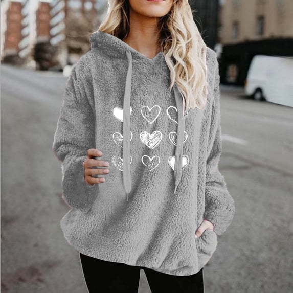 FDGIU Women's Trendy Oversized Hoodie 2025 - Fleece Pullover with Pocket, Winter Fall Fashion Sweatshirt for Cozy Loungewear & Plus Size Outfits