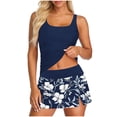 thumbnail image 1 of FDGIU ‌Women's Tummy Control Tankini Bathing Suit Two Piece Ruched Swimwear Floral Print Swimdress with Skirt Modest Coverage for Summer Beach Pool, 1 of 5
