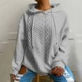 thumbnail image 1 of FDGIU Women's V Neck Hoodie - Lightweight Long Sleeve Sweatshirt, 2025 Casual Fall Outfits with Drawstring & Pockets, 1 of 6