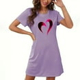thumbnail image 1 of FDGIU Women's Valentine Heart Printed Nightgown - Short Sleeve Sleepshirt Pajama Dress Loungewear Wear S-2XL, 1 of 3