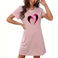 thumbnail image 1 of FDGIU Women's Valentine Heart Printed Nightgown - Short Sleeve Sleepshirt Pajama Dress Loungewear Wear S-2XL, 1 of 3