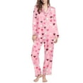 thumbnail image 1 of FDGIU ‌‌‌‌Women's Valentine Pajama Set - 2 Piece Sleepwear Long Sleeve Button Down Shirt & Pants, 1 of 7