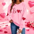 thumbnail image 1 of FDGIU Women's Valentine Pullover Sweatshirt, Cozy Heart Print Long Sleeve Top for Valentine's Day & Comfortable Trendy Style, 1 of 7