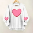thumbnail image 1 of FDGIU Women's Valentine Pullover Sweatshirt, Cozy Heart Print Long Sleeve Top for Valentine's Day & Comfortable Trendy Style, 1 of 6