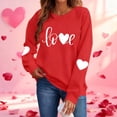thumbnail image 1 of FDGIU Women's Valentine Pullover Sweatshirt, Cozy Heart Print Long Sleeve Top for Valentine's Day & Comfortable Trendy Style, 1 of 7