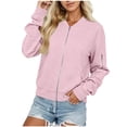thumbnail image 1 of FDGIU Women's Waffle Knit Full Zip Jacket, Rib Cuff Long Sleeve Casual Sweatshirt Coat with Arm Zipper Pocket for Spring Fall Daily Lounge Layering, 1 of 5