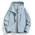 thumbnail image 1 of ‌FDGIU Women's Waterproof Rain Jacket with Hood - Oversized Striped Lined Long Trench Coat, Lightweight Outdoor Windbreaker with Pockets, 1 of 3