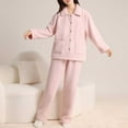 thumbnail image 1 of FDGIU Women's Winter Fuzzy Pajamas Set‌, 2 Piece Cozy Fleece Sleepwear, Loungewear Long Sleeve Top with Pockets, 1 of 4