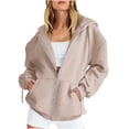 thumbnail image 1 of FDGIU Women's Zip Up Hoodies - Oversized Fleece Sweatshirt Lightweight Jacket, Long Sleeve Casual Pockets Pullover Plus Size Fall Winter Spring Fashion, 1 of 7