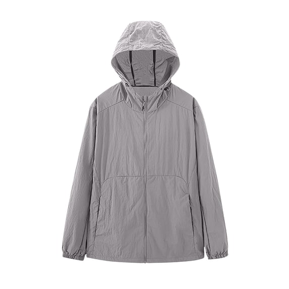 FDGIU Women's Zip Up Waterproof Rain Jacket with Hood - Lightweight Windbreaker for Outdoor Hiking, Casual Loose Fit with Pockets