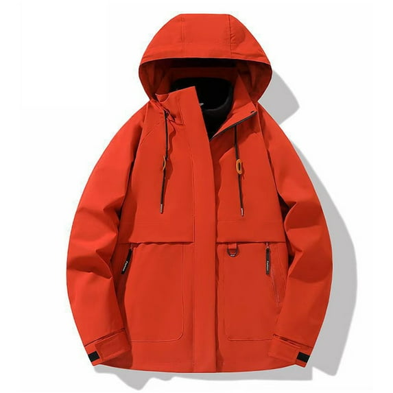 FDGIU Women's Zip Up Waterproof Rain Jacket with Hood - Lightweight Windbreaker for Outdoor Hiking, Casual Loose Fit with Pockets