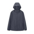 thumbnail image 1 of ‌FDGIU Women's Zip Up Waterproof Rain Jacket with Hood - Lightweight Windbreaker for Outdoor Hiking, Casual Loose Fit with Pockets, 1 of 5