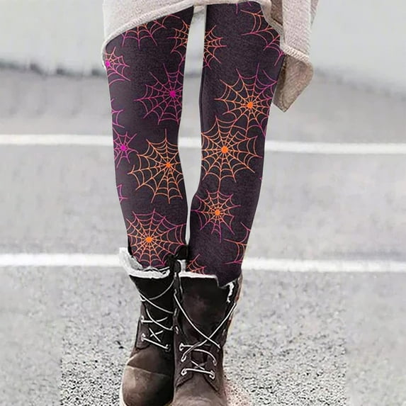 FDGIU Yoga Pants Stretch Pants Women's Fashion Halloween Print Leggings With Yoga Sport Elastic Pants Tummy Control Trousers