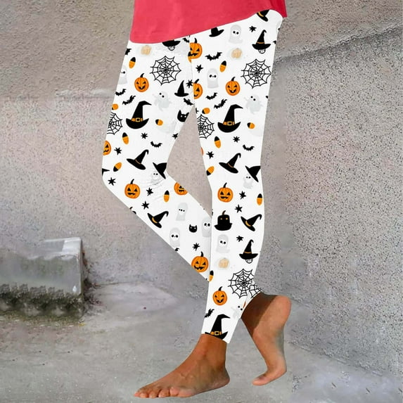 FDGIU Yoga Pants Stretch Pants Women's Halloween Printed Casual Hip Lifting Yoga Pants Leggings Tummy Control Trousers