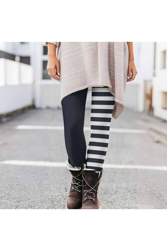 Yoga Pants Stretch Pants Women's Halloween Striped Print Leggings Sports Fitness Pants Solid Colored Casual Tight Fitting Tight Peach Hip Yoga Pants Stretch Pants Tummy Control Trousers