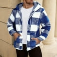 thumbnail image 1 of FDGIU ‌Zip Up Hoodie for Men Jacket - Fleece Plaid Jacket Warm Winter Hooded Coat, 1 of 7