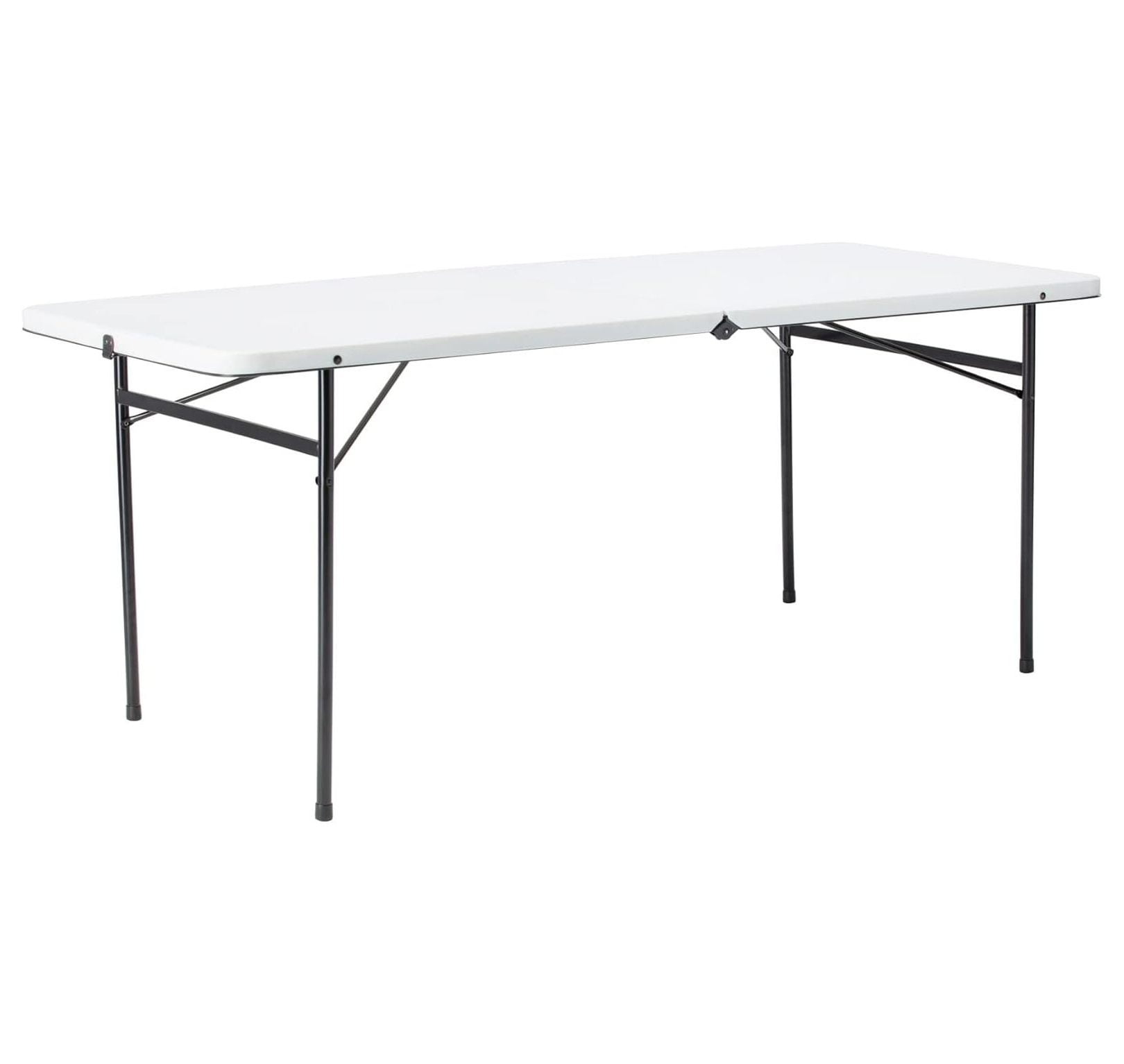 FDMASK 6 Foot Bi-Fold Plastic Folding Table (Color : White)