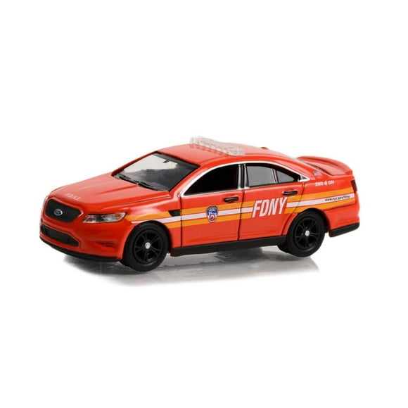 FDNY 2016 Ford Police Interceptor Sedan, Red - Greenlight 67040C/48 - 1/64 Scale Diecast Car