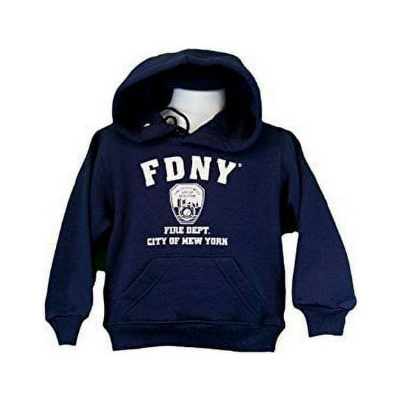 FDNY Kids Hoodie White Print Sweatshirt Navy X-Small2-4