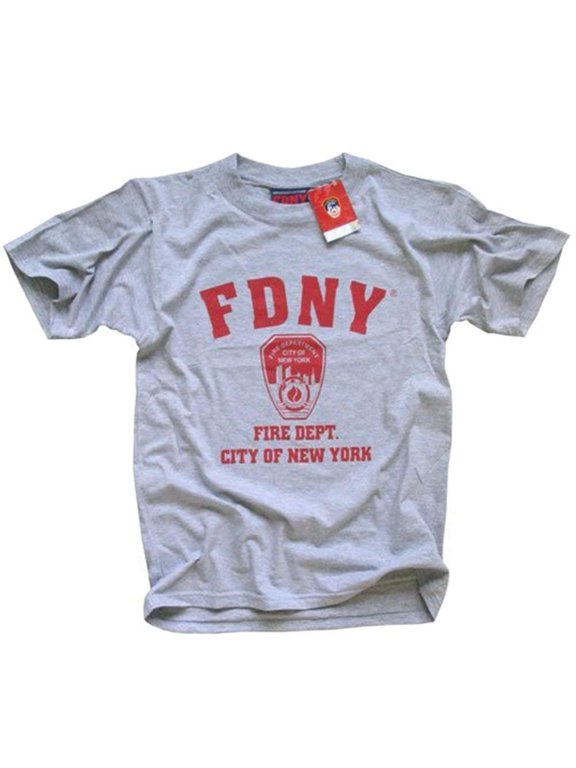 Kids Short Sleeve Screen Print T-Shirt Gray Red Print Youth M