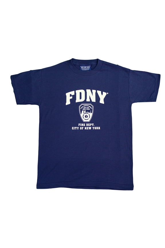 Kids Short Sleeve Screen Print T-Shirt Navy White Small