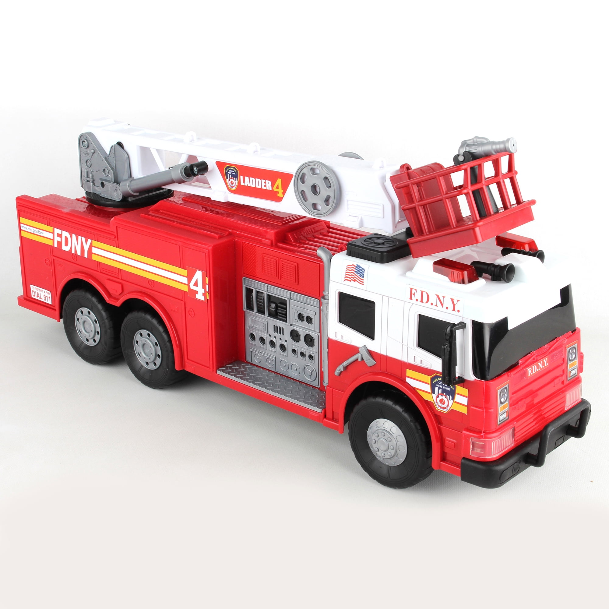 FDNY Ladder Fire Truck 24 Lights Sound Daron Worldwide Ages 3 Walmart