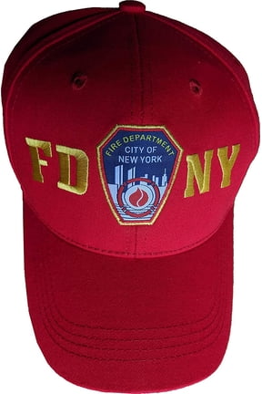 Men's Baseball Hat Officially Licensed Caps Fire Dept New York City Red-99402r